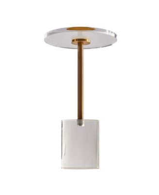 Clear Acrylic End Table, Round Side Table with Solid Base, 11.9 x 11.9 Inch