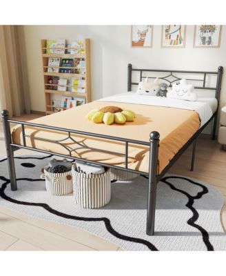 Metal Platform Bed Frame with Headboard and Underbed Storage, No Box Spring Needed