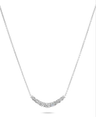 Diamond Curve Statement Necklace (1 ct. t.w.) in 14k White Gold