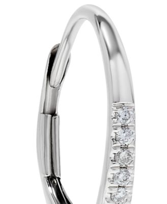 Diamond Halo Cluster Oval Drop Earrings (1 ct. t.w.) in 14k White Gold