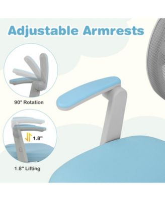 Adjustable-Height Children Study Chair with Armrest and Footrest