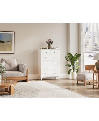 Modern 6-Drawers Wood Chest of Drawer Dresser, bedroom nightstand, wooden end table