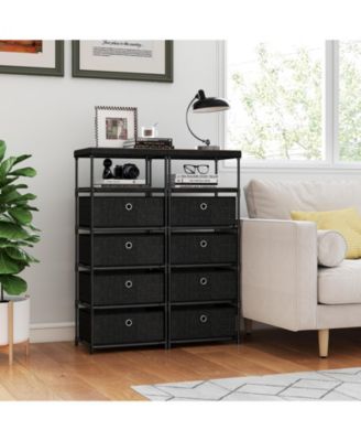 Drawer Storage Dresser with Open Shelves Modern Design