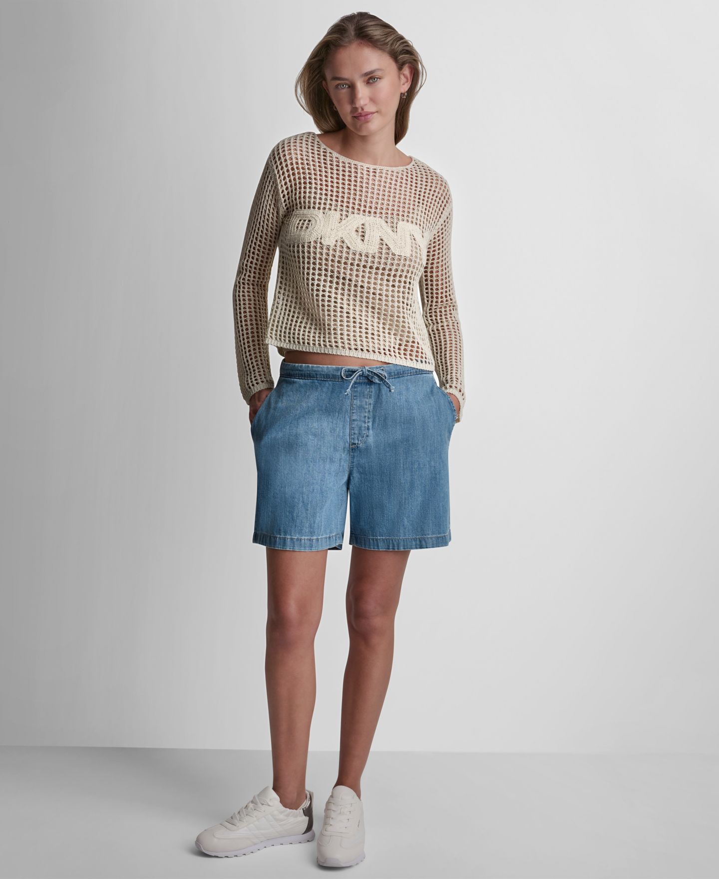 Женские шорты DKNY Jeans Mid-Rise Flowy Relaxed Pull-On, цвет: Paladino — фото 2