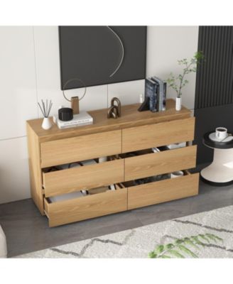 6-Drawers Wood Chest of Drawer Cabinet Organizer Dresser