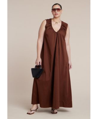 Women's Shirred Neckline Tank Dress