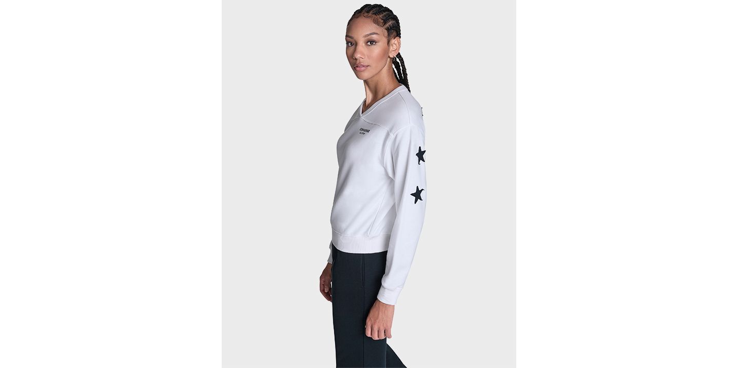 Женские толстовки Converse Chuck Star Crew, цвет: Белый — фото 4