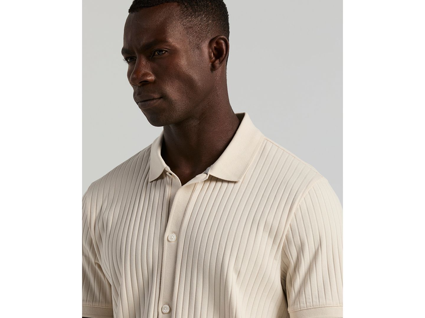 Мужская рубашка Perry Ellis Vertical Rib Button-Front, цвет: Берёзовый — фото 4