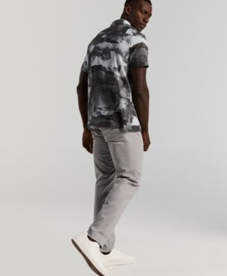 Men's Cotton Abstract Wave Print Shirt