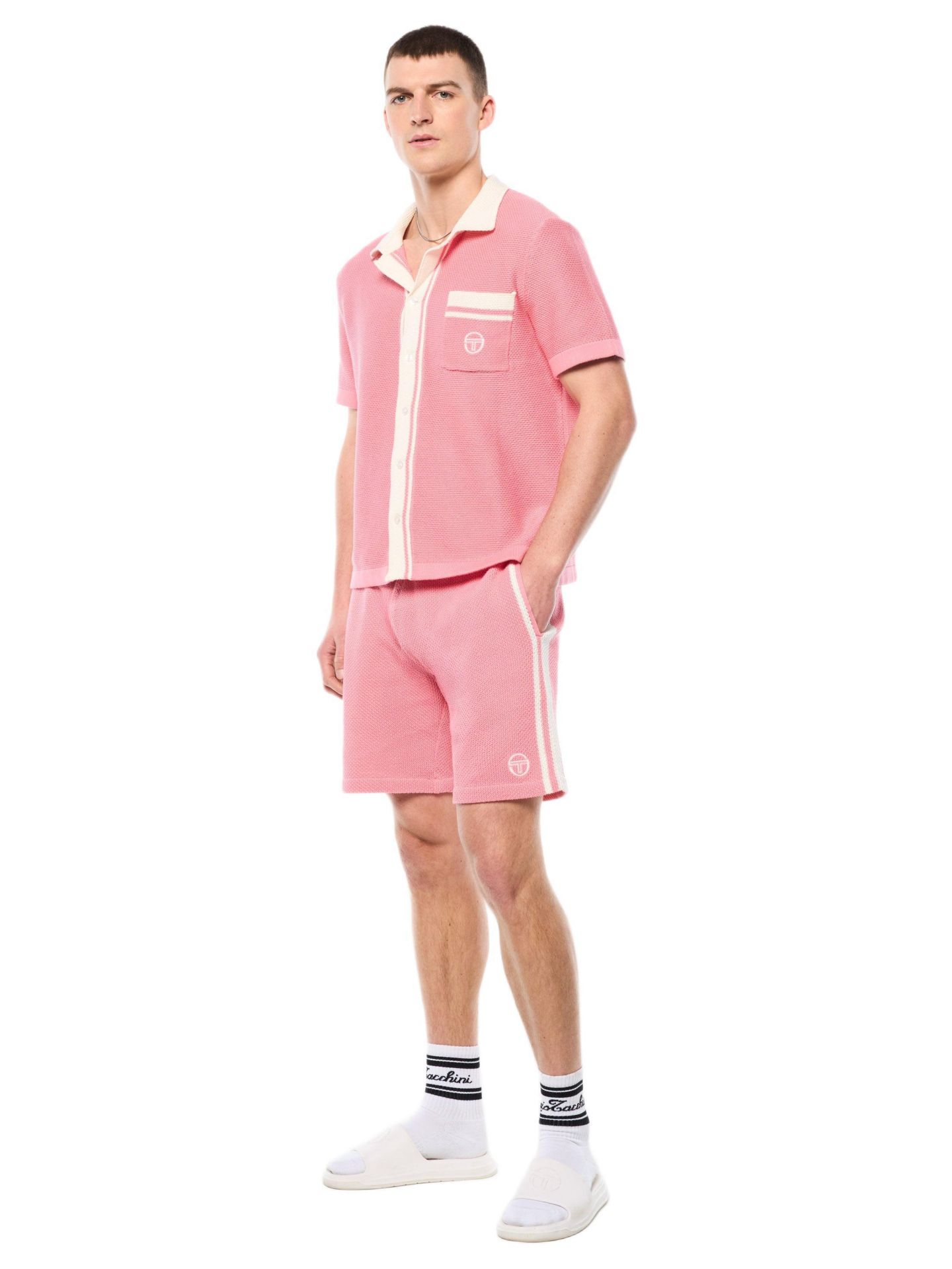 Мужской топ Sergio Tacchini Fratelli Crochet Cabana, цвет: Розовый — фото 3