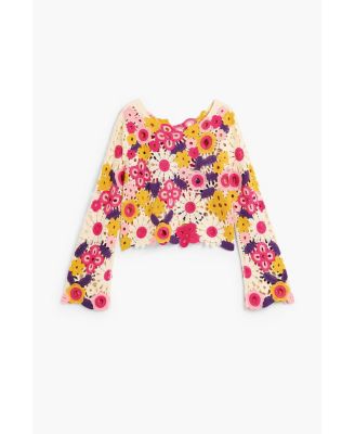 Women's Multicolor Crochet Sweater