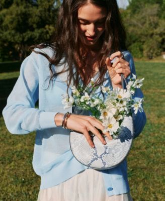 Duo Small Snake Embossed Leather Crossbody Bag