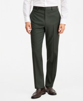 dark green dress pants men Men's Weill Paris classic wool dresses