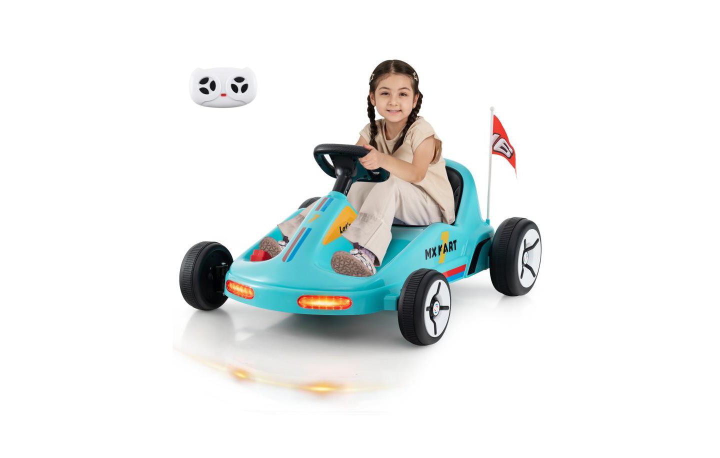 Детская игрушка HONGGE 12V Electric Go Kart with Remote Control, 33"L x 27.5"W x 18"H, 1-Seat Ride-On Toy, Ages 3+, цвет: Синий — фото 2