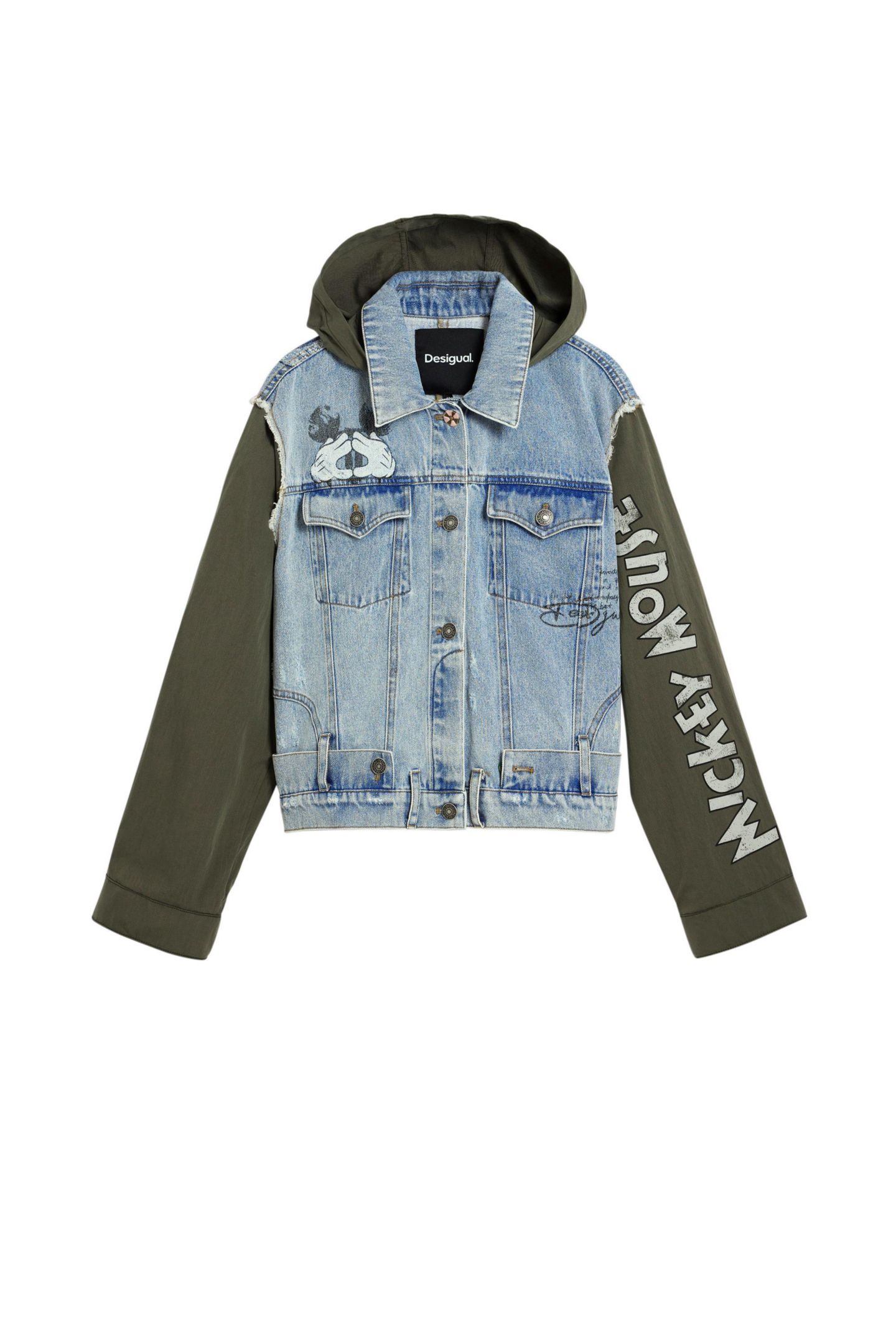 Женская куртка Desigual Bimaterial parka Mickey Mouse, цвет: Средний синий — фото 4