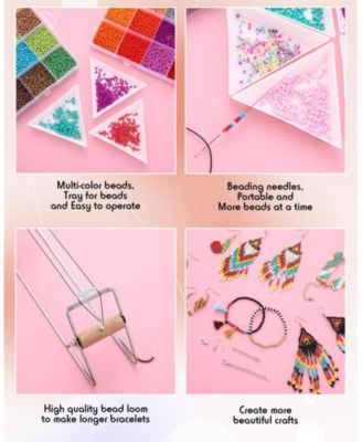 24000 Bead Loom Kit Adults Glass Seed Beads Bracelet Earring DIY Craft Gift 48 colors