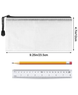 20pcs Mesh Zipper Pouch A6 Clear Pencil Case Travel Storage Bag