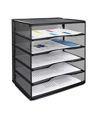 Mesh Desk Organizer File Holder Paper Sorter 5 Slots