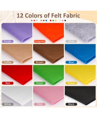 12 Rolls Soft Felt Fabric Sheets DIY Craft Sewing Nonwoven Patchwork Material