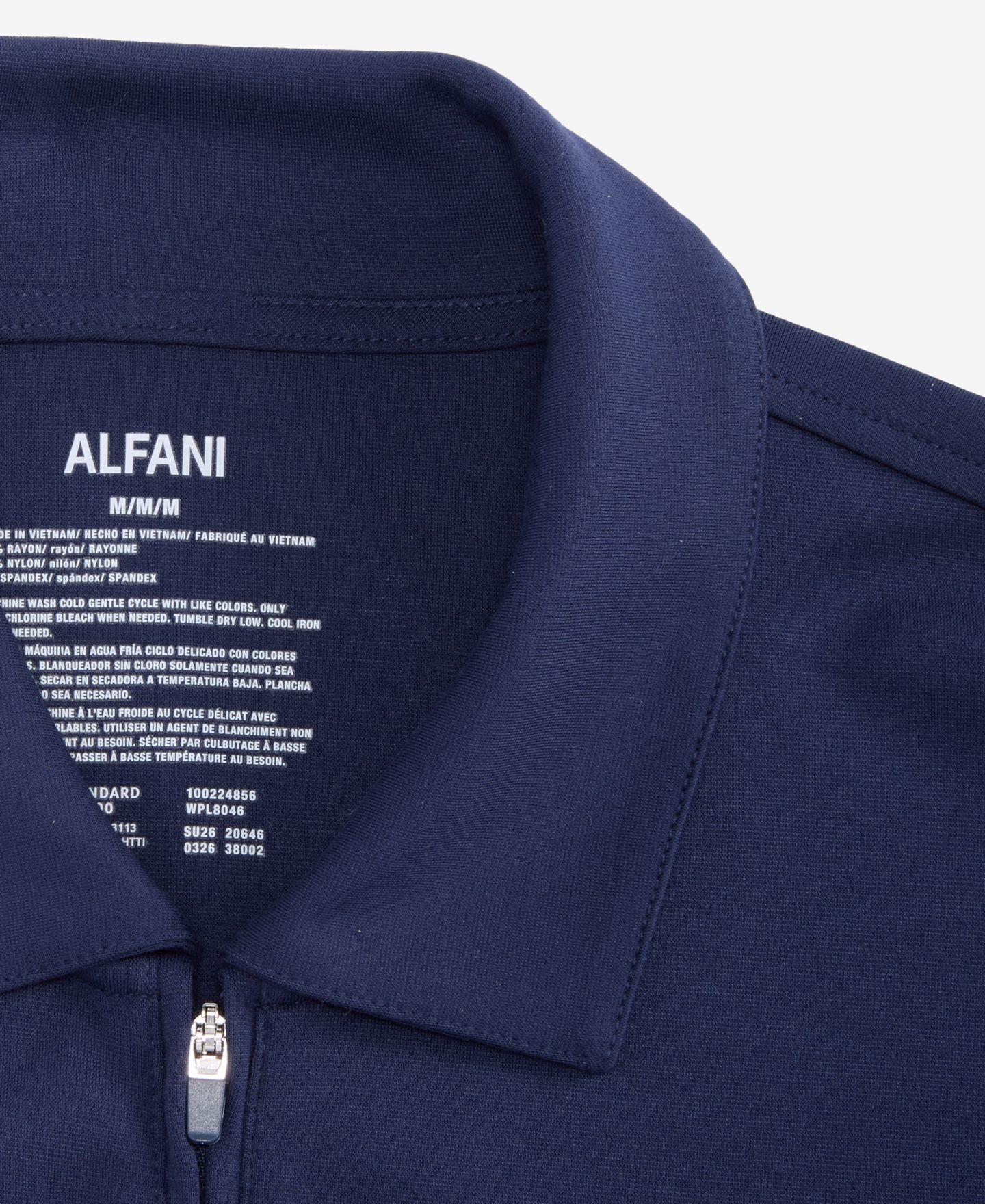 Мужское поло Alfani Short-Sleeve Essential Zip Polo Shirt, Macy's Exclusive, цвет: Тёмно-синий — фото 4