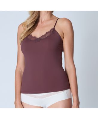 Women's Soft Seamless Camisole with Lace Trim