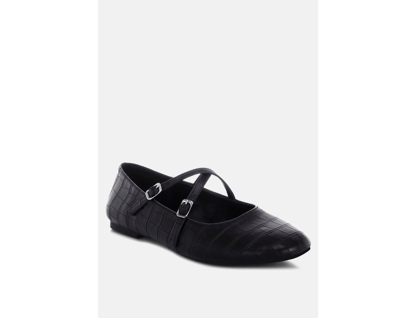Женские балетки Rag & Co Chirola в стиле Мэри Джейн, цвет: Чёрная искусственная кожа — фото 1