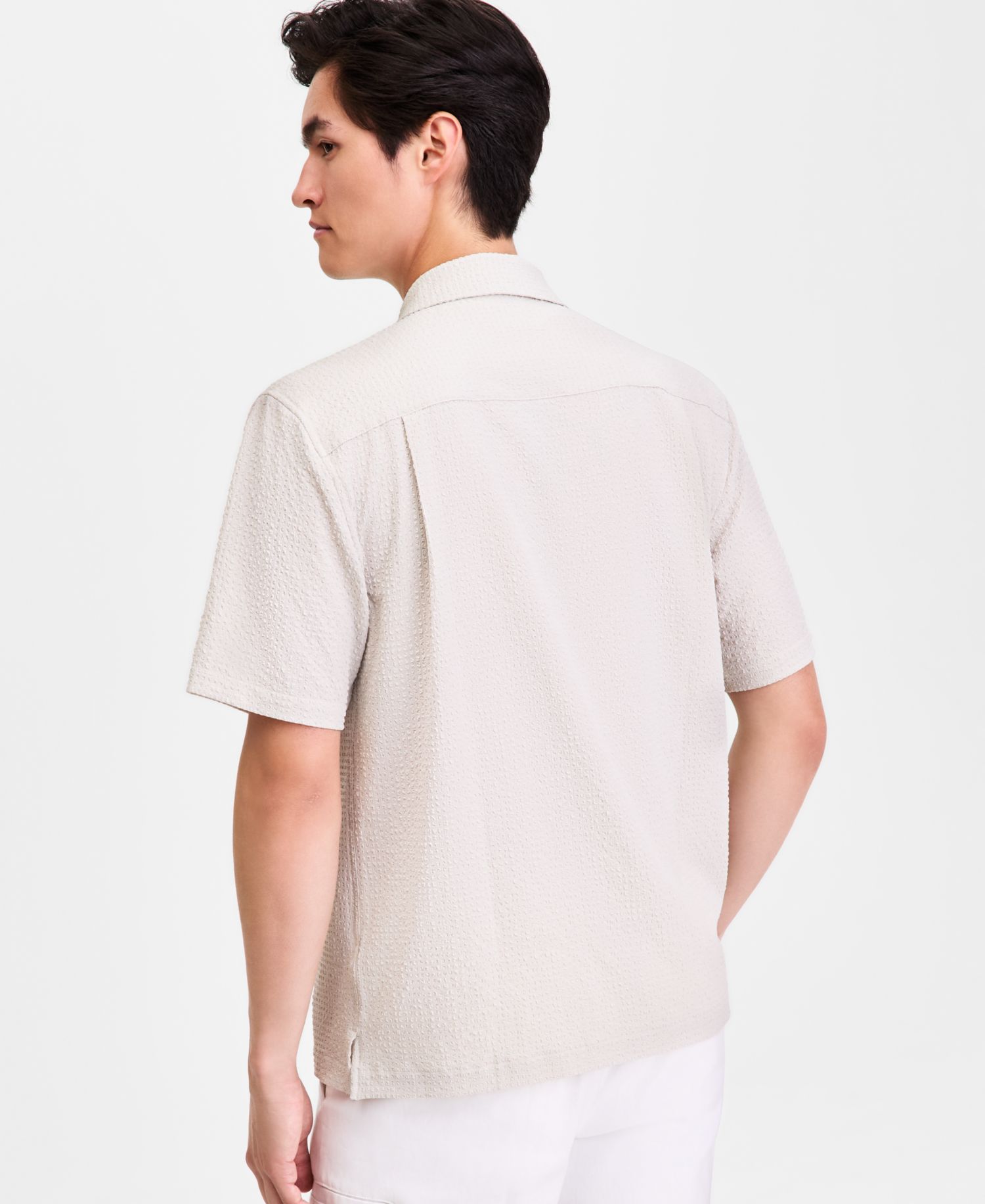 Men's Short-Sleeve Paperweight Solid Shirt, Macy's Exclusive