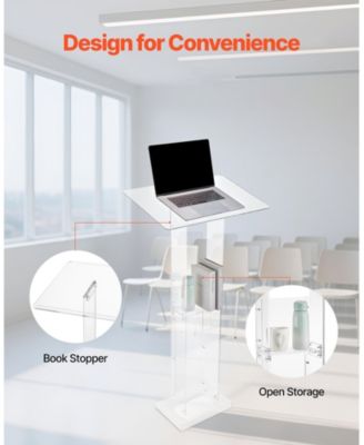 Podium Stand, 50" Acrylic Lectern, Portable Laptop Desk, for Classroom