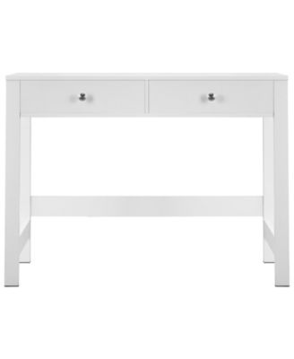 Small Desk with Drawers, Kids Desk for Bedroom, Modern Study Table, White
