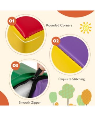 6-Piece Foam Climbing Blocks Indoor Climb & Crawl Set, Rectangle Shapes