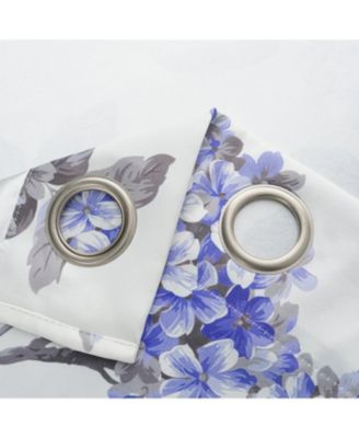 100% Polyester 200 GSM Hydrangea Printed Blackout Grommet Curtain Panel.