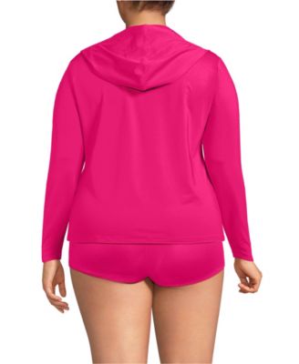 Plus Size SunShade UPF 50 Hooded Zip Front Rash Guard