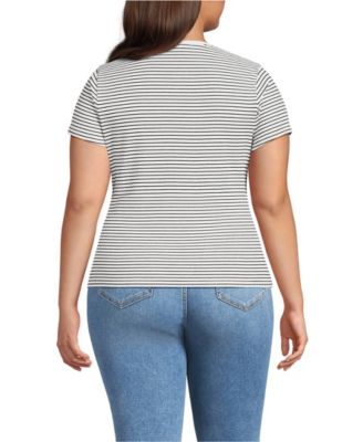 Plus Size Short Sleeve Crew Neck Micro Rib Mini Tee