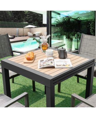 31.5''-63'' Extendable Patio Table L-shaped Brace Included for Fixation Outdoor