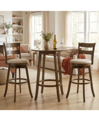 30.5 in Swivel Bar Height Stools Set of 2