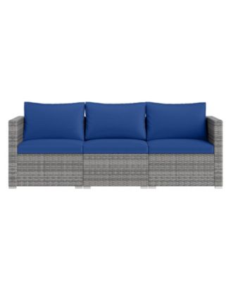 3-Piece Modular Patio Sectional Sofa Set with Removable Cushions