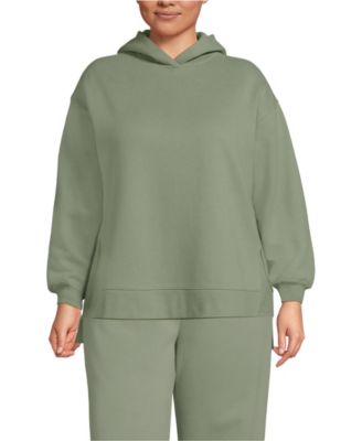 Plus Size Long Sleeve Serious Sweats Hooded Tunic Sweatshirt