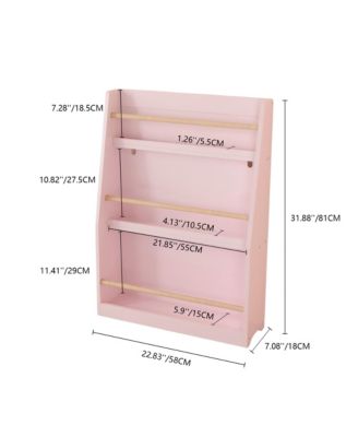 3-Tier Kids Book Rack Bedroom Playroom Classroom Organizer Pink