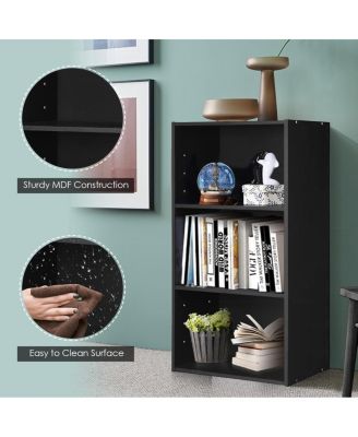 Modern Three Shelf Bookcase Storage Display Cabinet