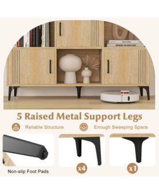Sideboard Storage Cabinet with Doors and Open Compartments