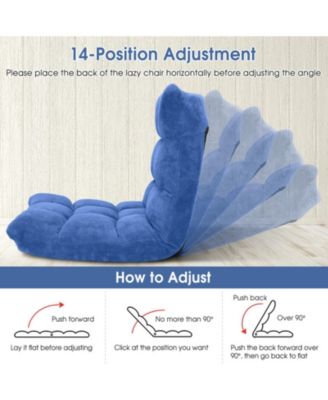 14-Position Adjustable Cushioned Floor Chair with Steel Frame