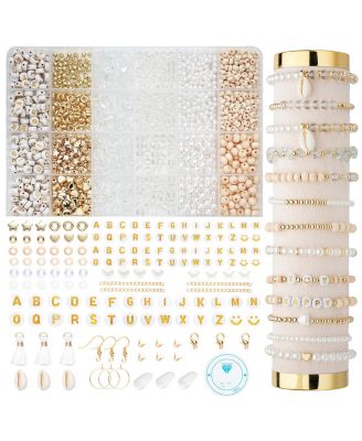 335pcs, Stone Beads Kit Irregular DIY Craft Bracelet Necklace Earrings Transparent