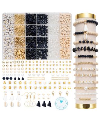 Gnuadz 335pcs Stone Beads Kit Irregular Diy Craft Bracelet Necklace Earrings Transparent - Purple 100$