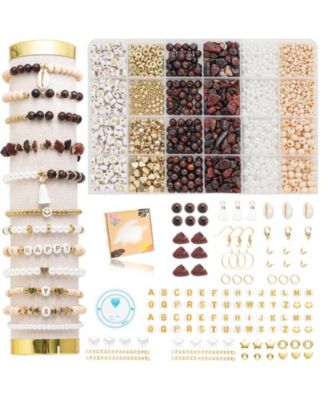 Gnuadz 335pcs Stone Beads Kit Irregular Diy Craft Bracelet Necklace Earrings Transparent - Red 100$