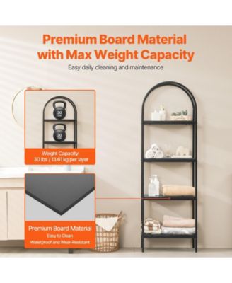 Metal Bookshelf, 4-Tier Arched Industrial Storage Unit for Living Room and Office
