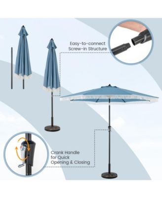 9 ft Patio Umbrella with Sun Protective Canopy