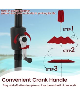 13 ft Double Sided Patio Market Umbrella with Crank Handle