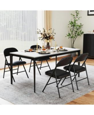 Padded Folding Chairs 2-Pack with Reinforced Metal Frame