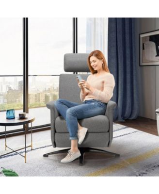Swivel Massage Recliner Sofa with Adjustable Headrest