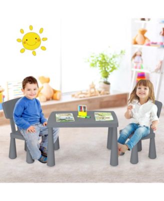 3 Pieces Multifunction Activity Kids Play Table and Chair Set
